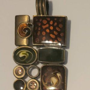 Premier Designs Gallery Brass Plated Enhancer/Pendant Magnetic Closure